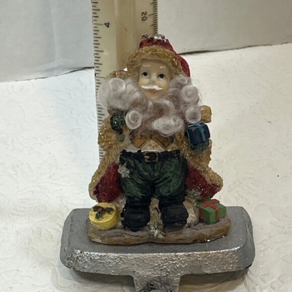 K’s Collection Christmas Santa Claus Stocking Holder Mantle Holiday Decor 4.75"H - Picture 9 of 13